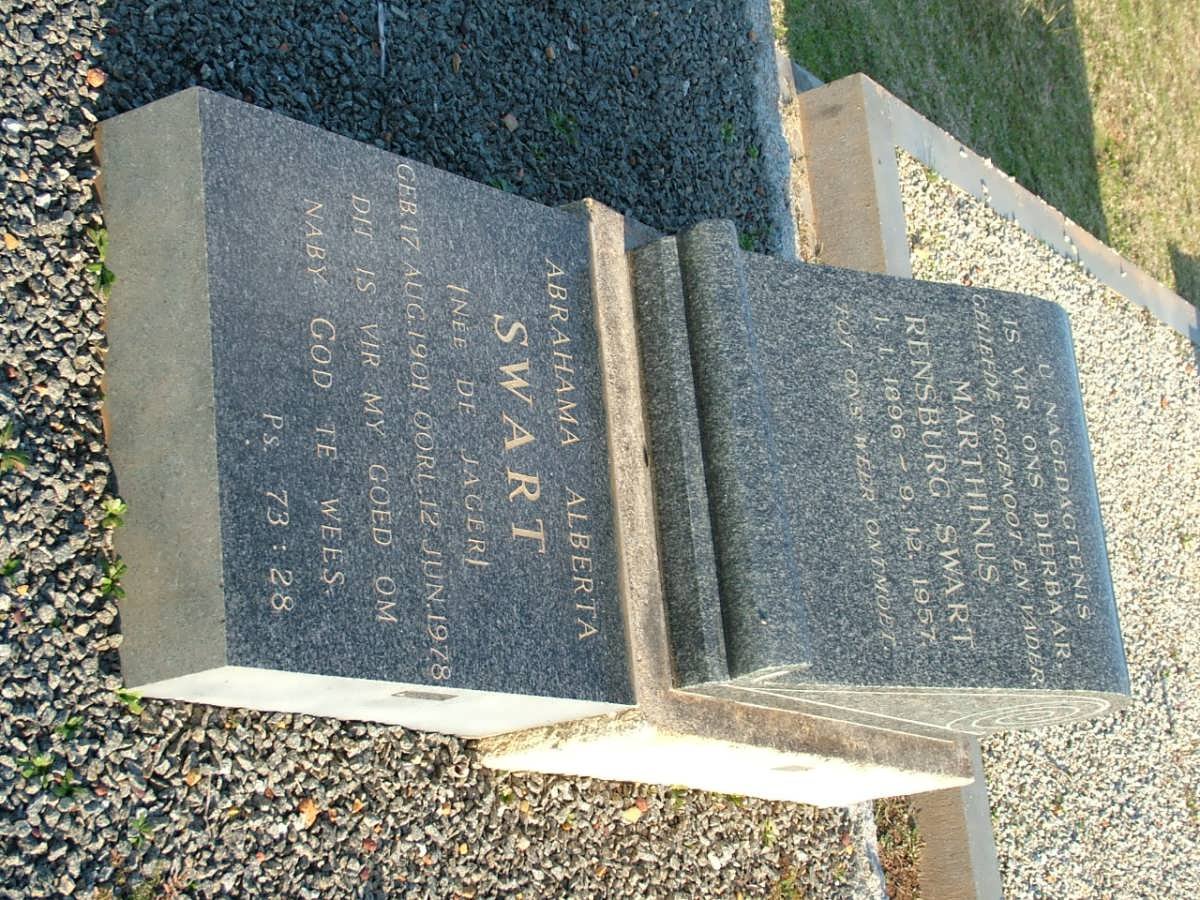 SWART Marthinus Rensburg 1896-1957 &amp; Abrahama Alberta DE JAGER 1901-1978 _1