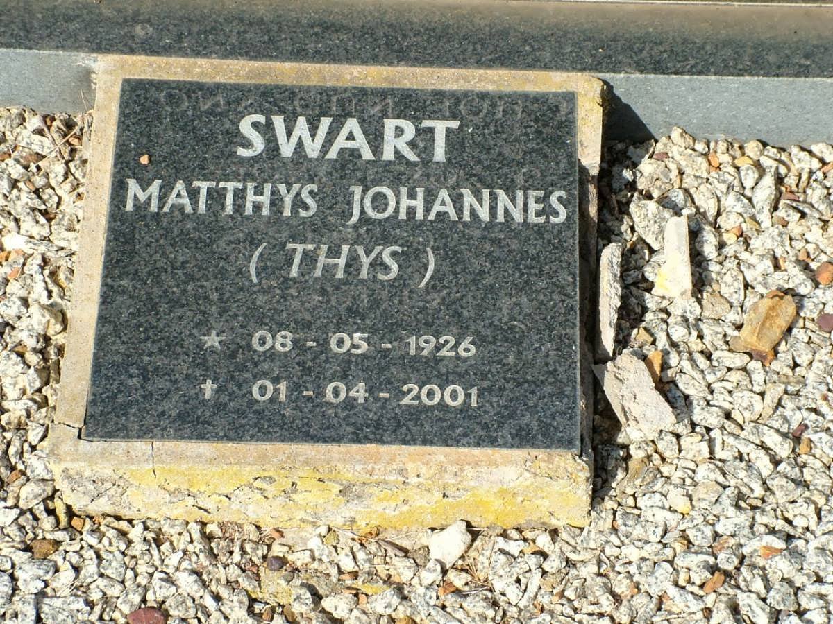 SWART Matthys Johannes 1926-2001