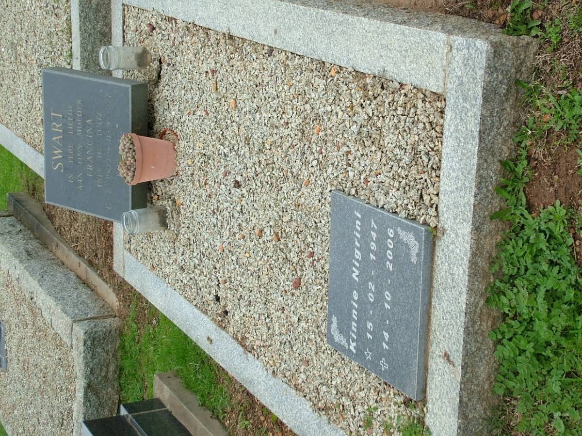 SWART Francina nee DU TOIT 1909-1977 :: NIGRINI Kinnie 1947-2006