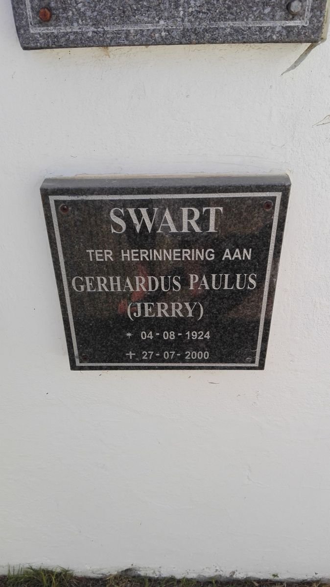 SWART Gerhardus Paulus 1924-2000
