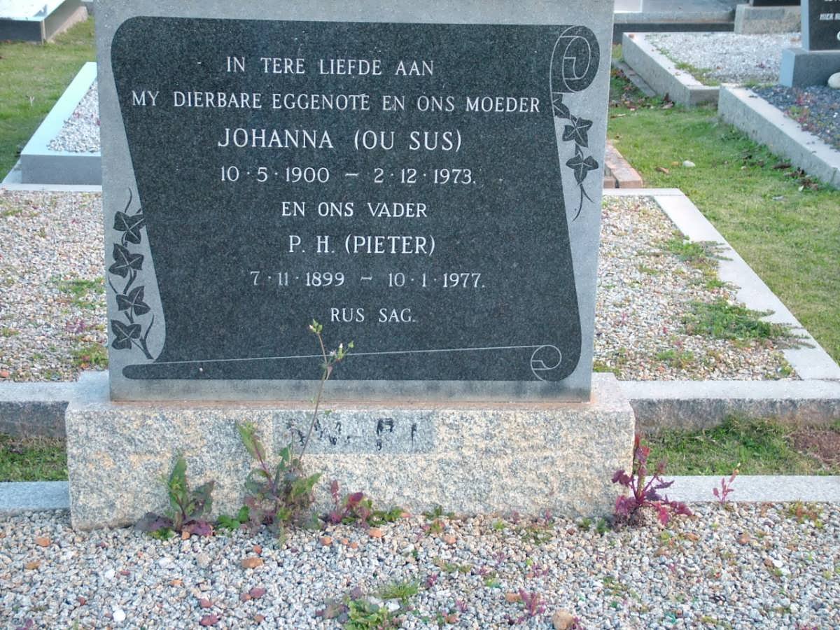 SWART P.H. 1899-1977 &amp; Johanna 1900-1973