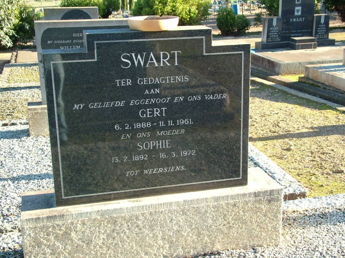 SWART Gert 1888-1961 &amp; Sophie 1892-1972