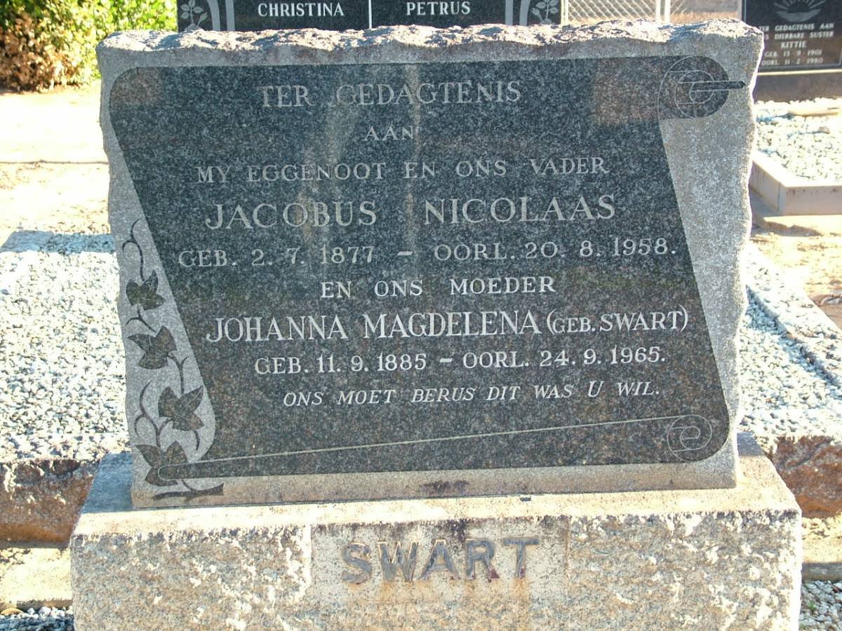 SWART Jacobus Nicolaas 1877-1958 &amp; Johanna Magdelena SWART 1885-1965