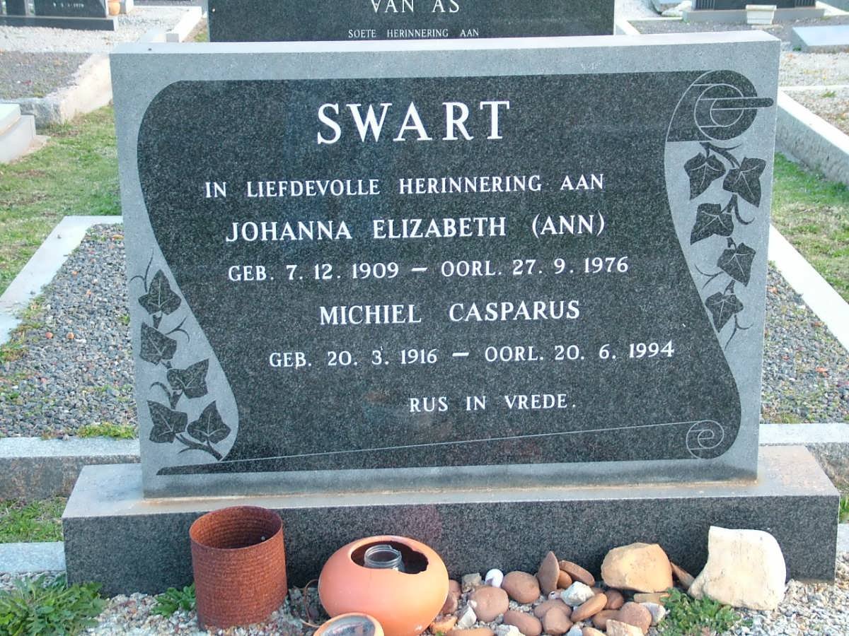 SWART Michiel Casparus 1916-1994 &amp; Johanna Elizabeth 1909-1976