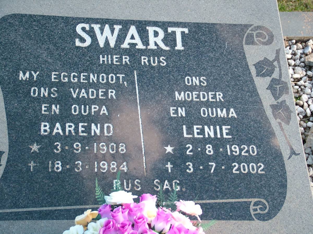 SWART Barend 1908-1984 &amp; Lenie 1920-2002