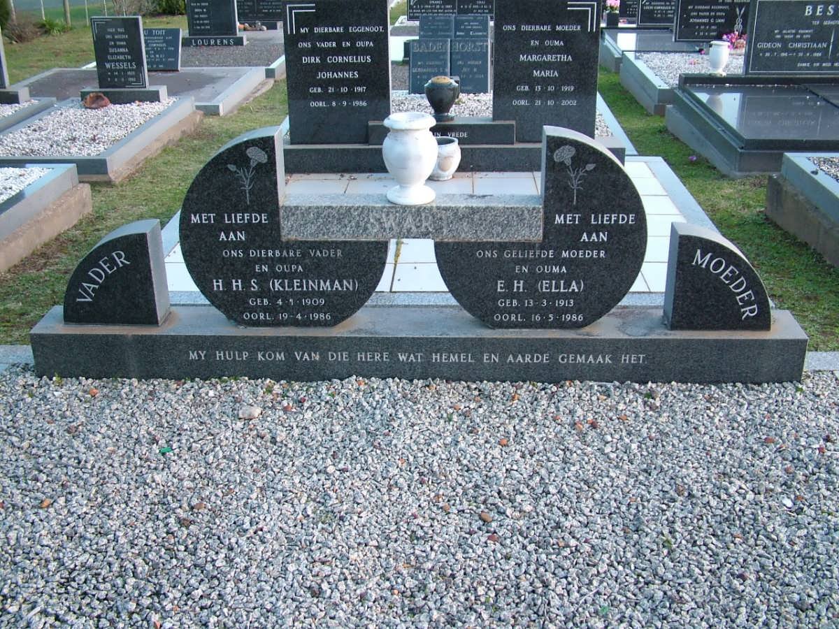 SWART H.H.S. 1909-1986 &amp; E.H. 1913-1986