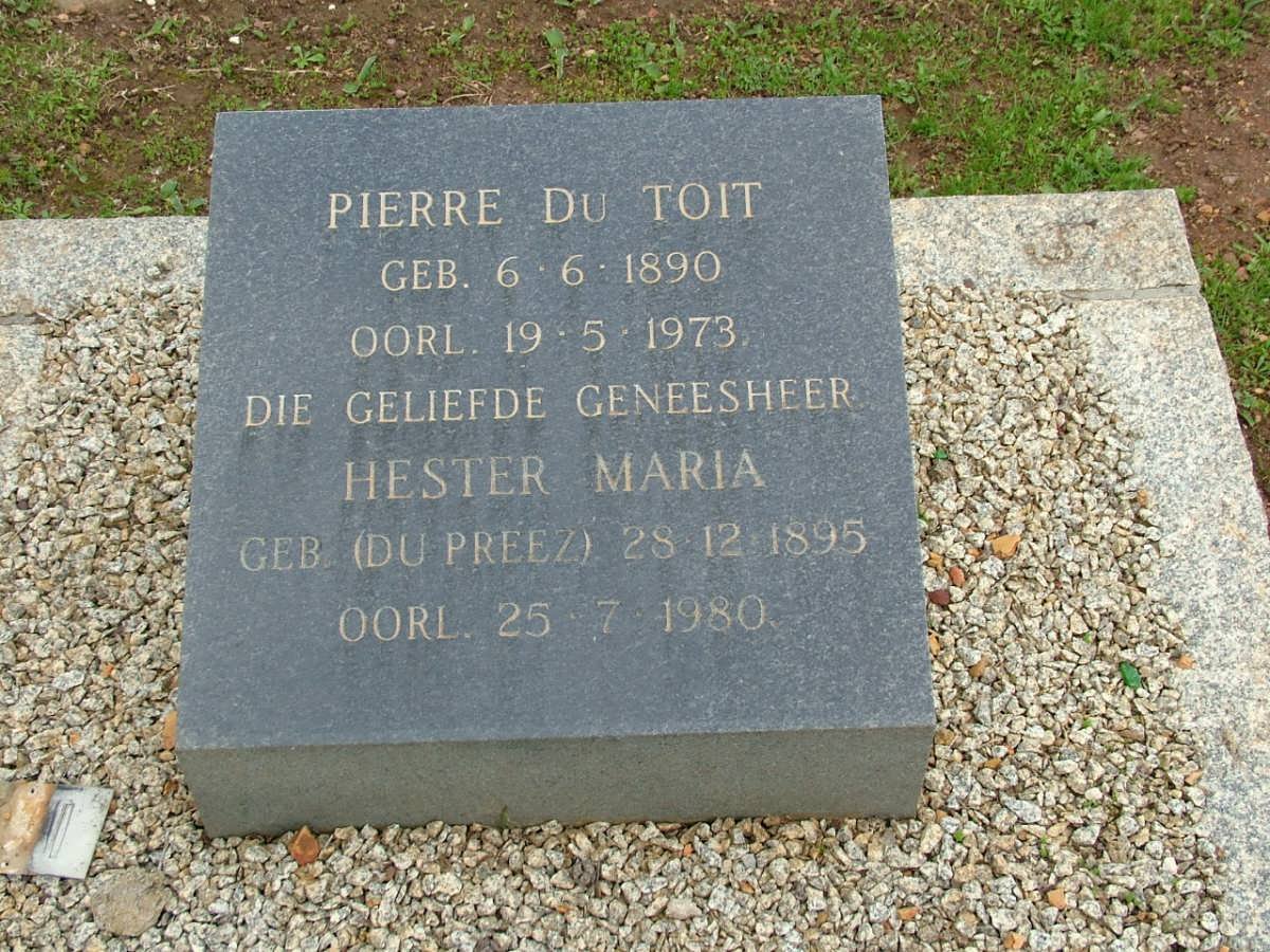 TOIT Pierre, du 1890-1973 &amp; Hester Maria DU PREEZ 1895-1980
