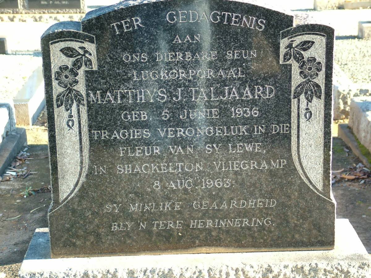 TALJAARD Matthys J. 1936-1963
