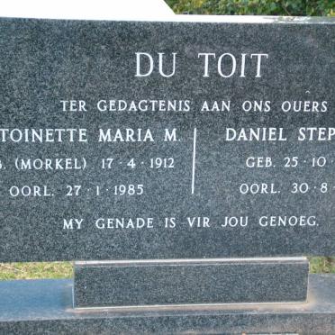 TOIT Daniel Stephanus, du 1907-1984 &amp; Antoinette Maria M. MORKEL 1912-1985