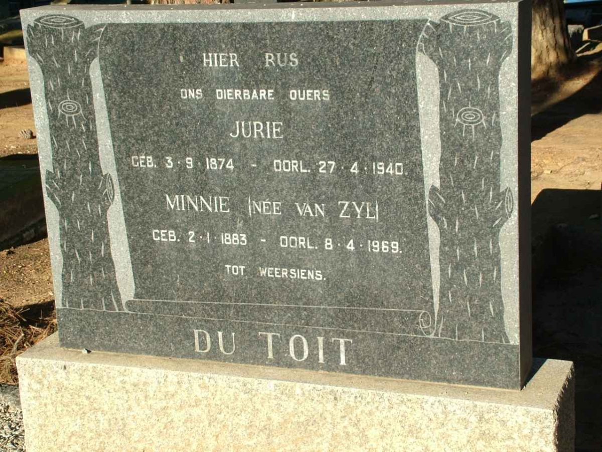 TOIT Jurie, du 1874-1940 &amp; Minnie VAN ZYL 1883-1969