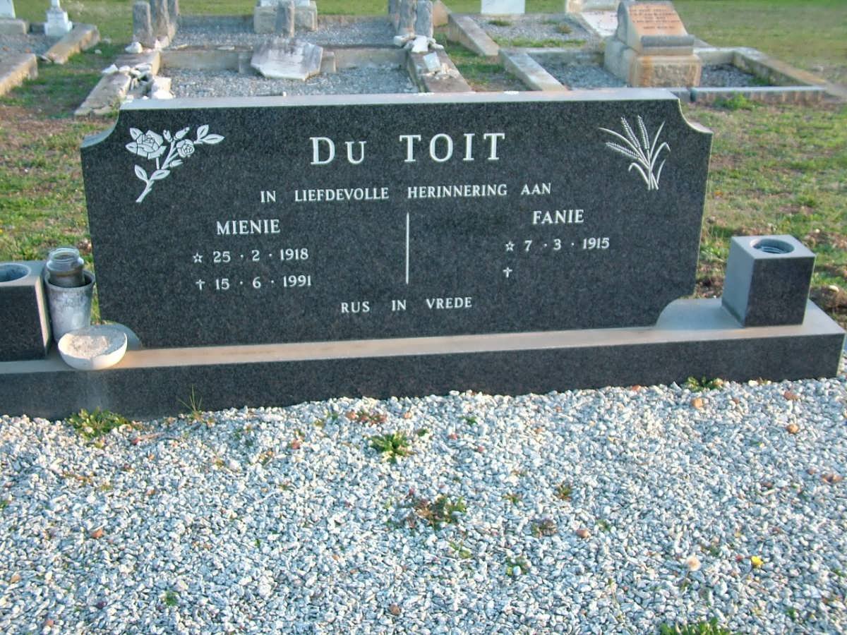 TOIT Fanie, du 1915- &amp; Mienie 1918-1991