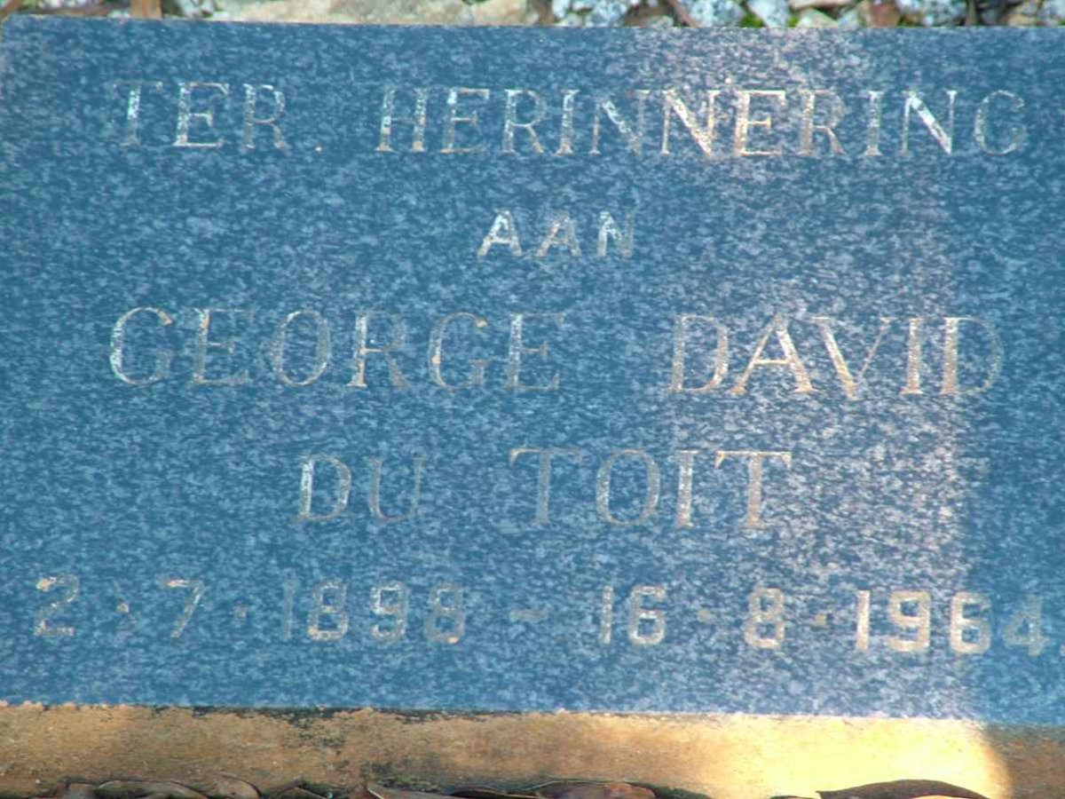 TOIT George David, du 1898-1964