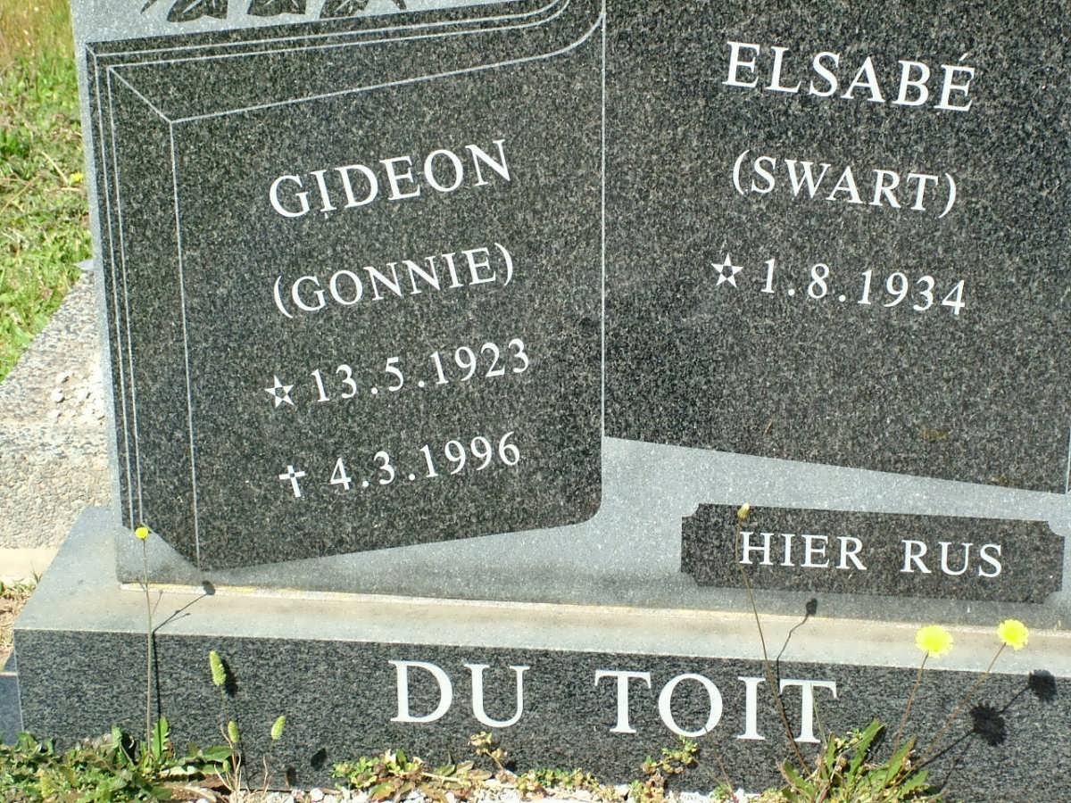 TOIT Gideon, du 1923-1996 &amp; Elsabé SWART 1934-
