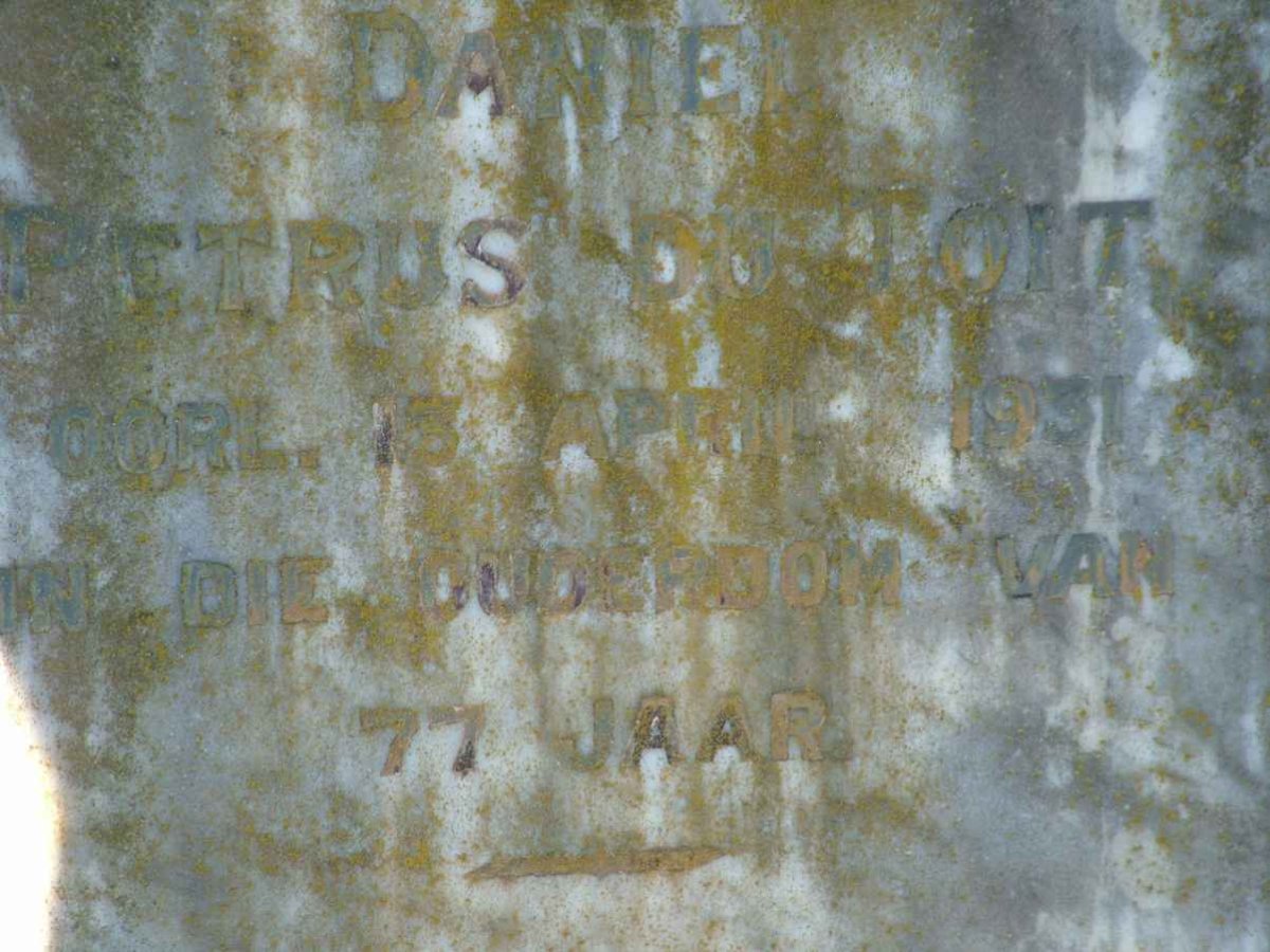TOIT Danie Petrus, du -1931