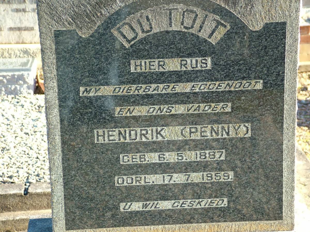 TOIT Hendrik, du 1887-1959