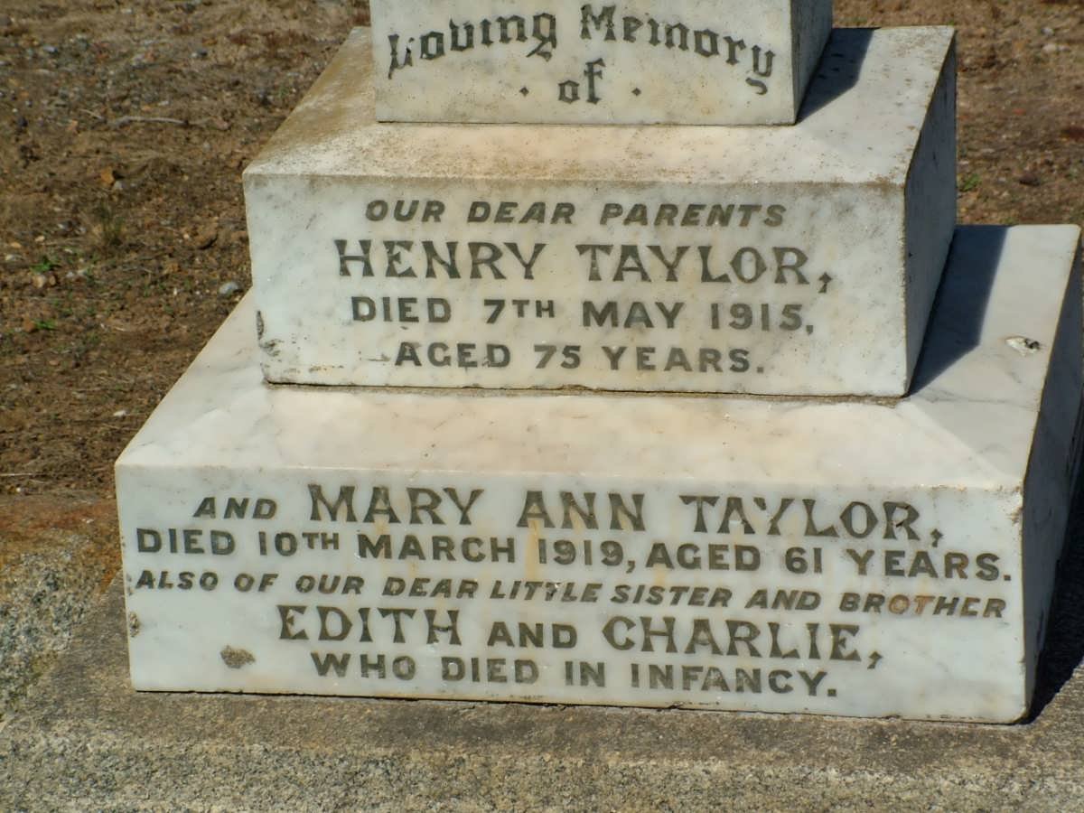TAYLOR Henry -1915 &amp; Mary Ann -1919 :: TAYLOR Charlie :: TAYLOR Edith