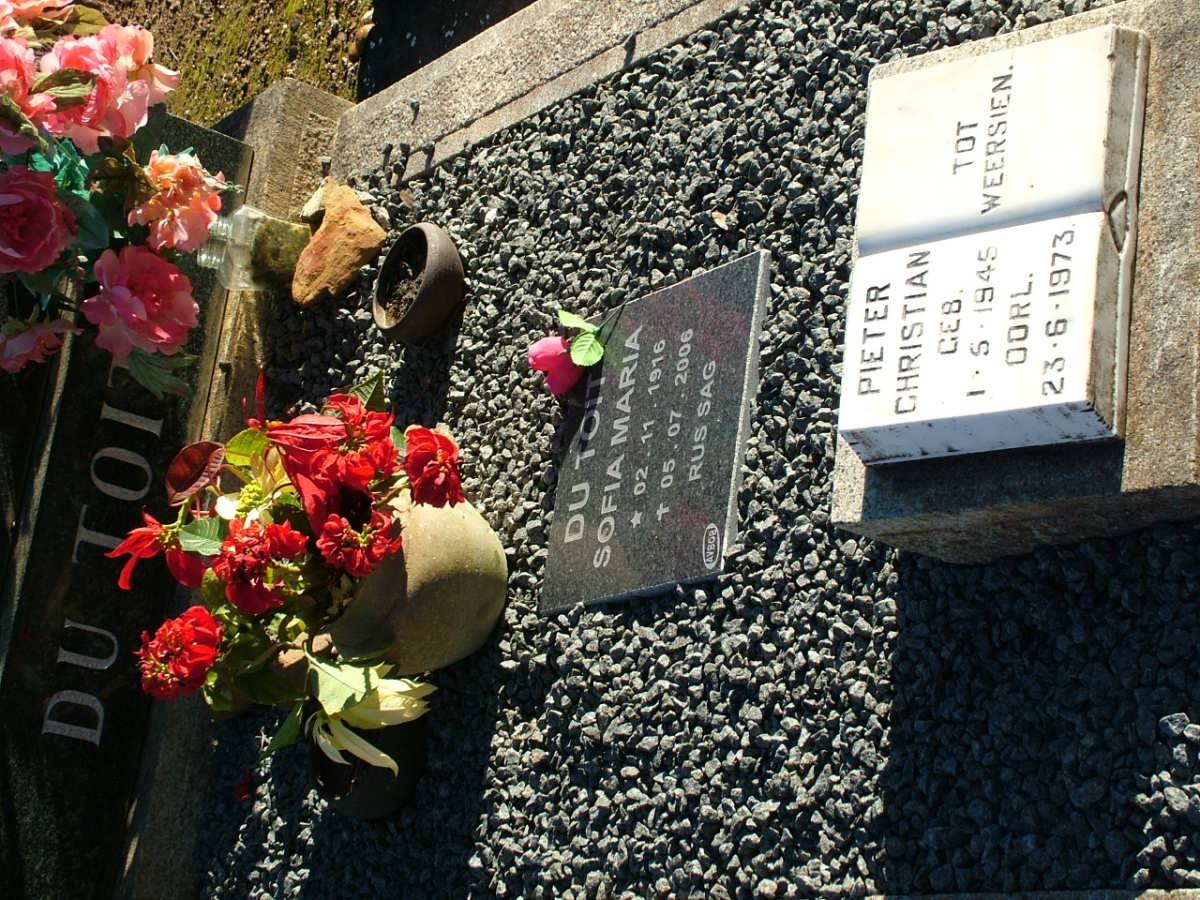 TOIT Pieter Christian, du 1945-1973 :: DU TOIT  Sofia Maria 1916-2006