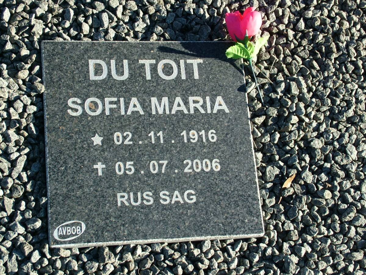 TOIT Sofia Maria, du 1916-2006