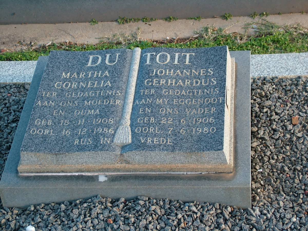 TOIT Johannes Gerhardus, du 1906-1980 &amp; Martha Cornelia 1908-1986