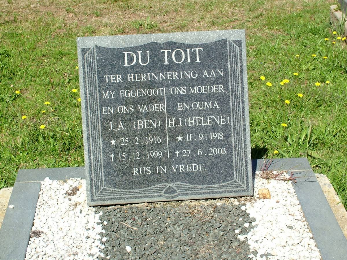 TOIT J.A., du 1916-1999 &amp; H.J. 1918-2003