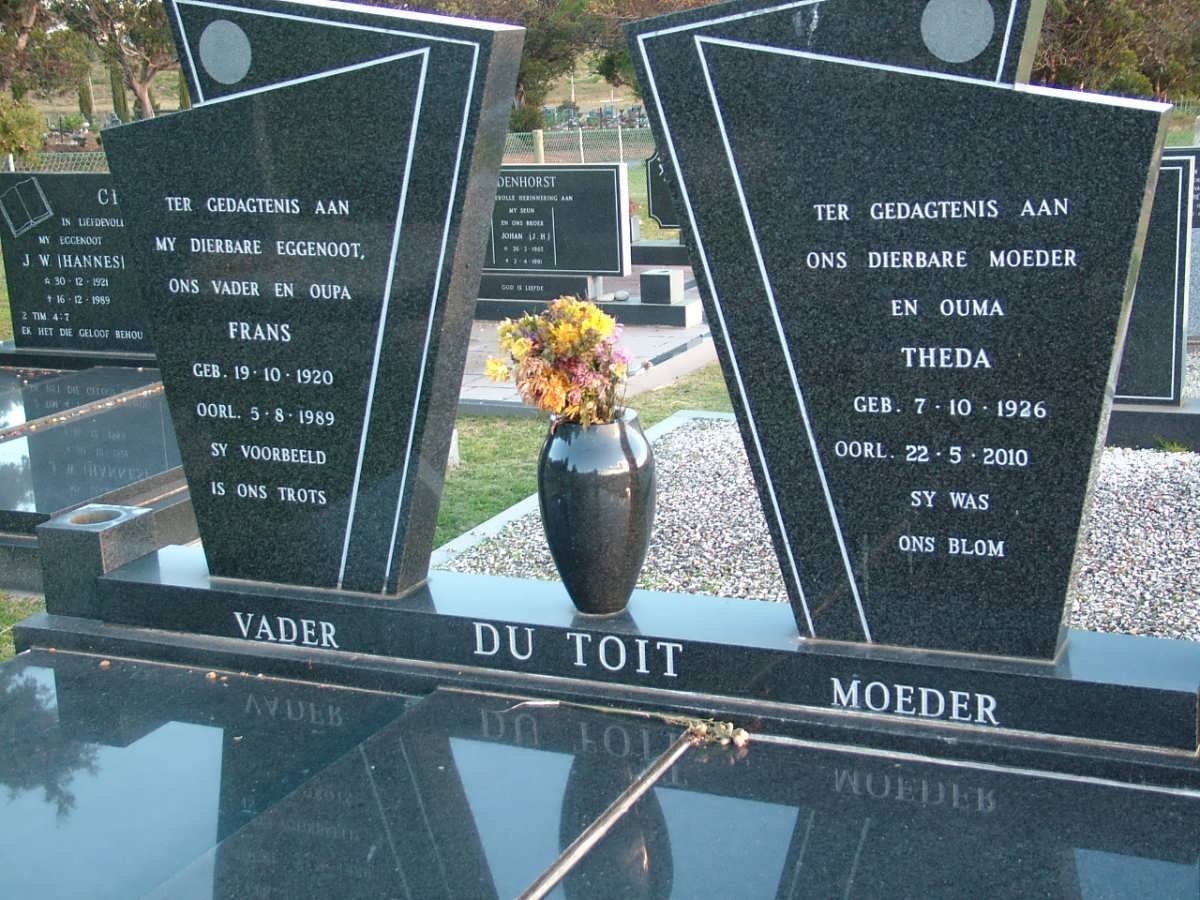 TOIT Frans, du 1920-1989 &amp; Theda 1926-2010