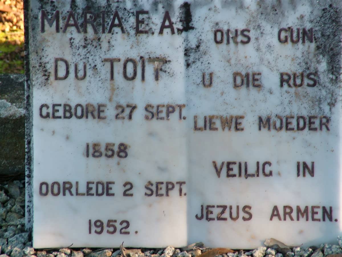 TOIT Maria E.A., du 1858-1952