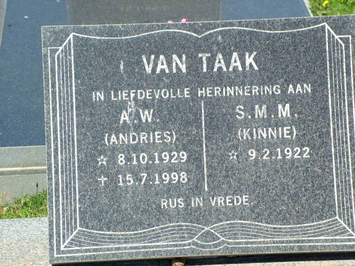 TAAK A.W., van 1929-1998 &amp; S.M.M. 1922-