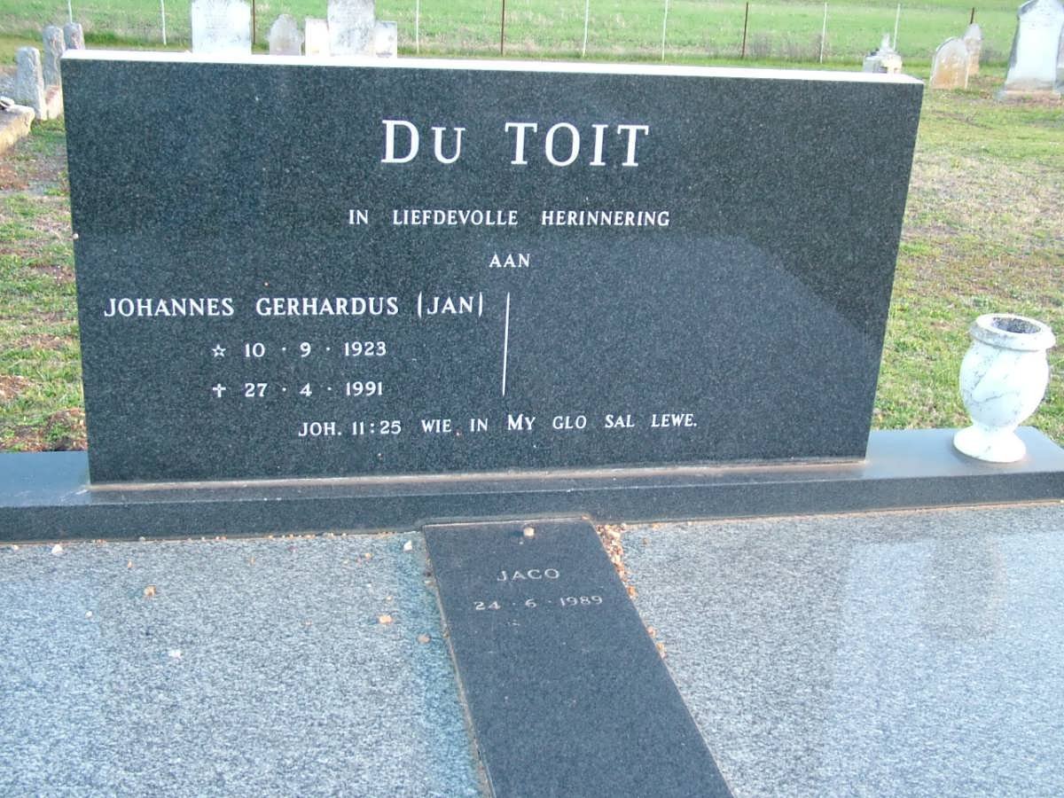 TOIT Johannes Gerhardus, du 1923-1991 :: DU TOIT Jaco -1989