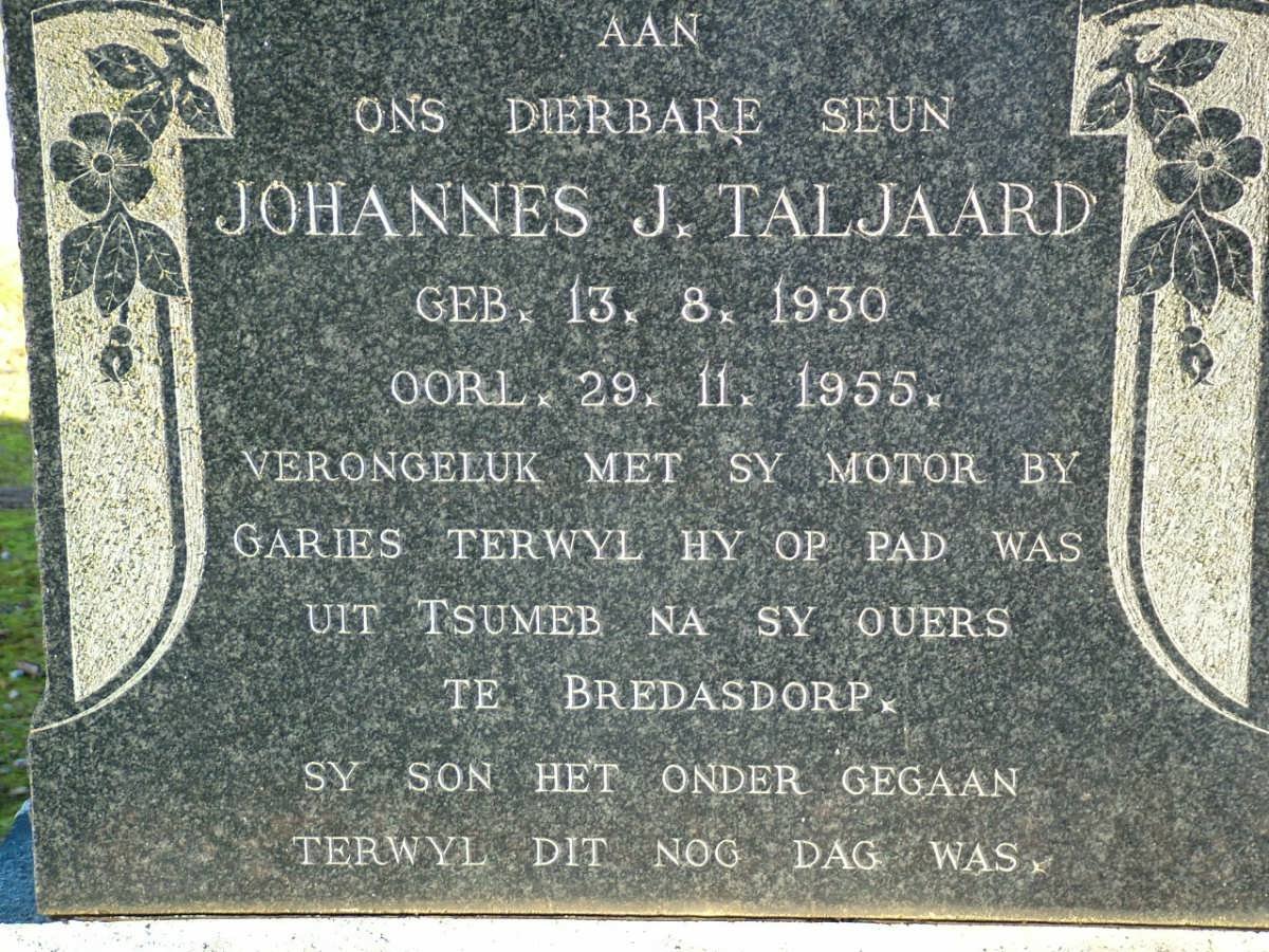 TALJAARD Johannes J. 1930-1955