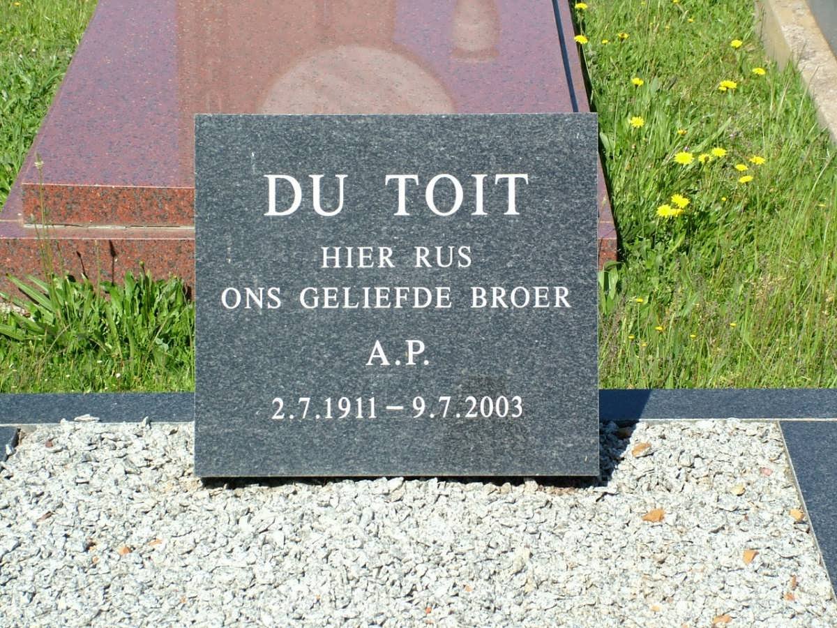 TOIT A.P., du 1911-2003