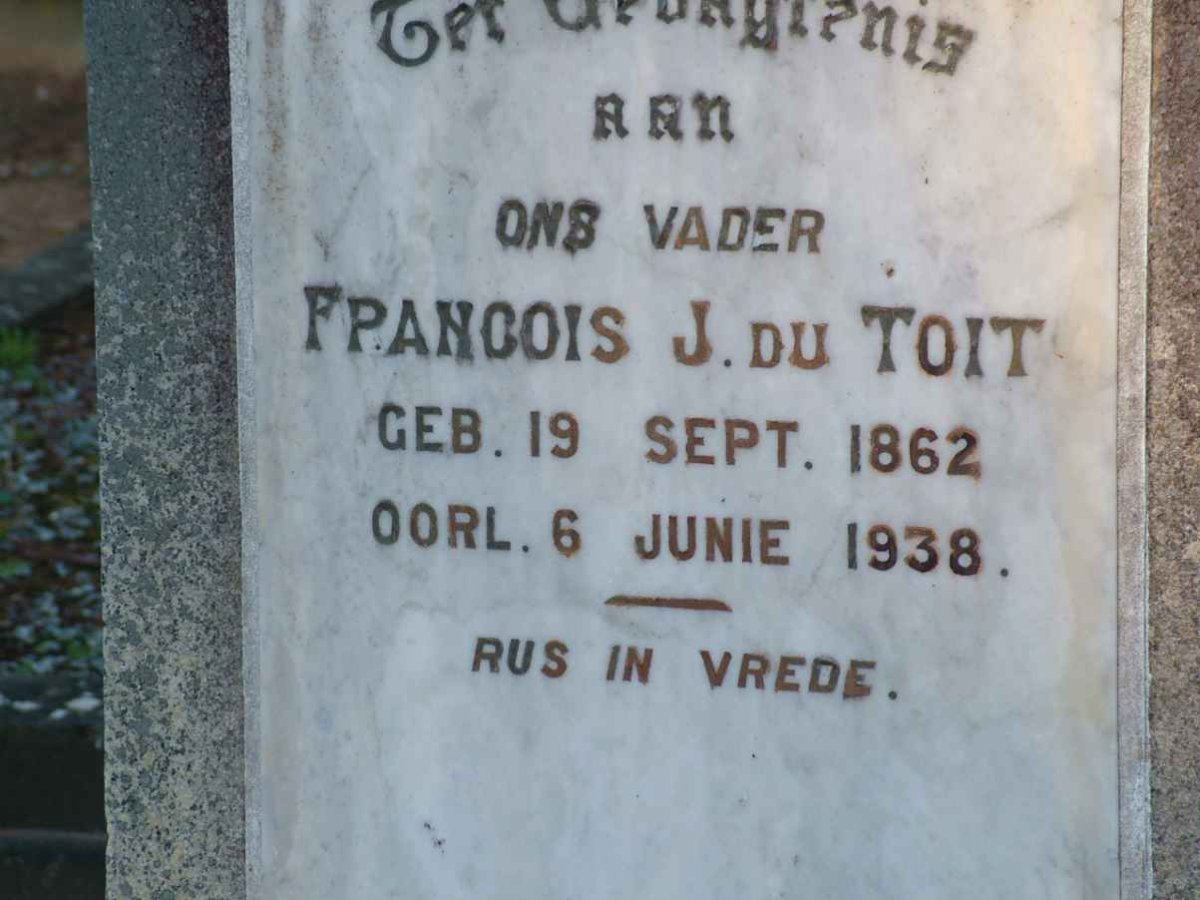 TOIT Francois J., du 1862-1938
