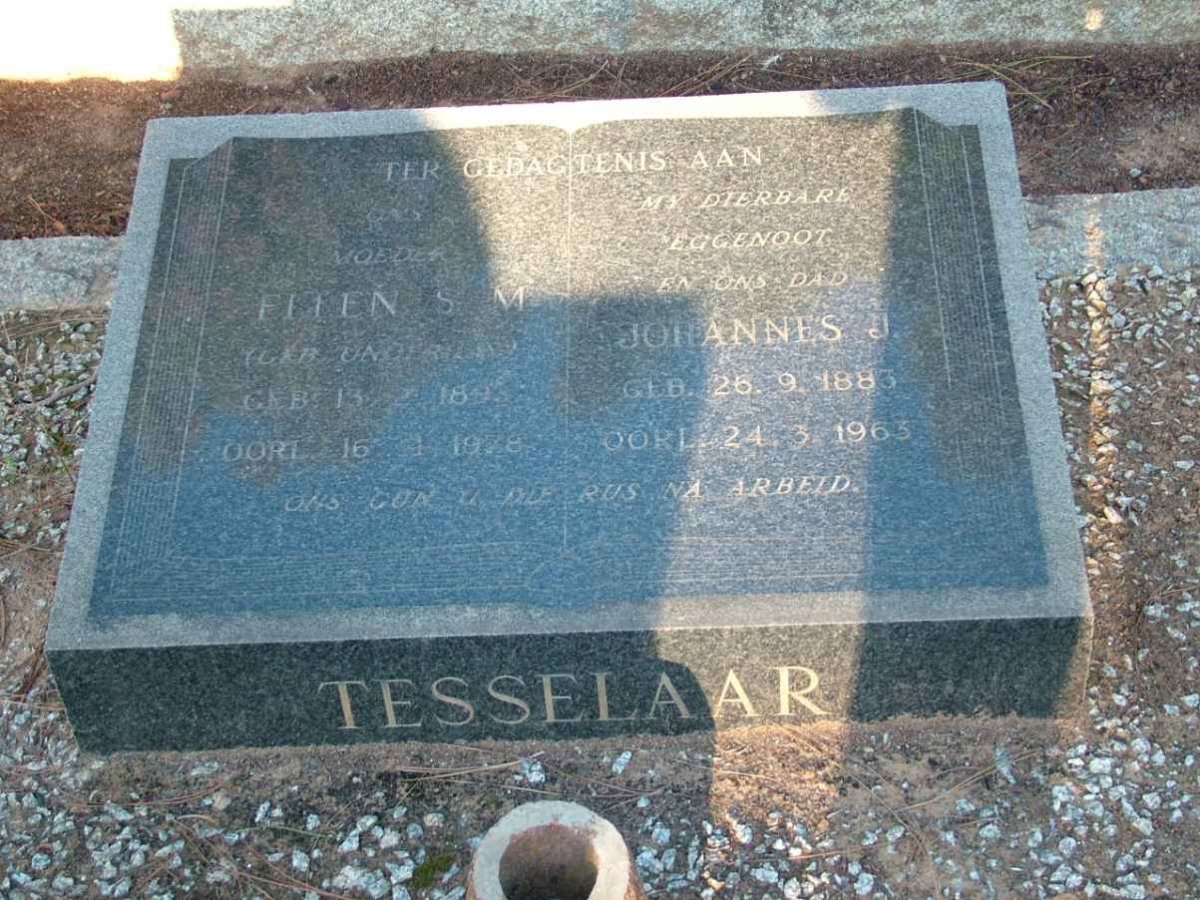 TESSELAAR Johannes J. 1883-1963 &amp; Ellen S.M. UNGERLY 1893-1978
