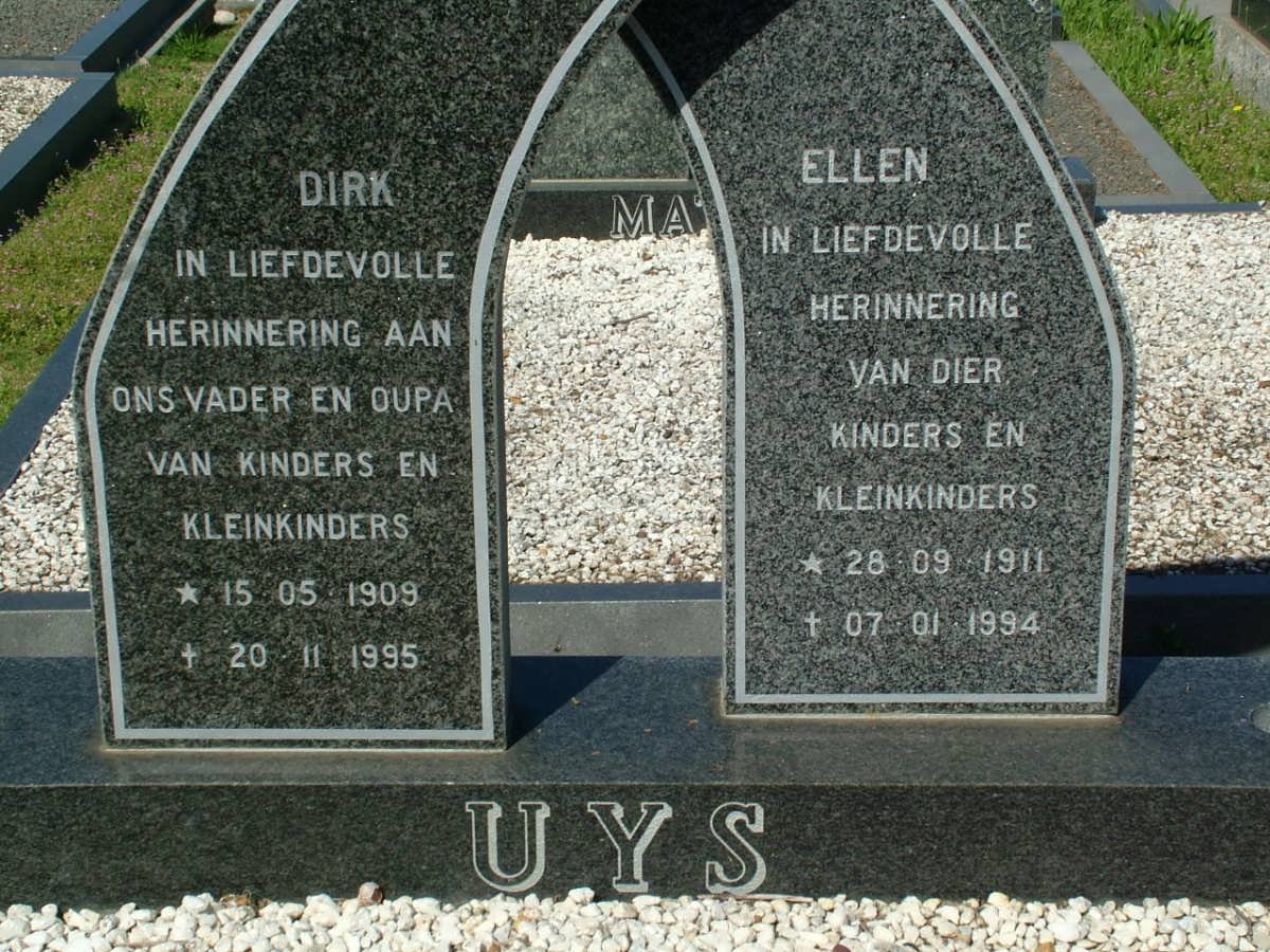 UYS Dirk 1909-1995 &amp; Ellen 1911-1994