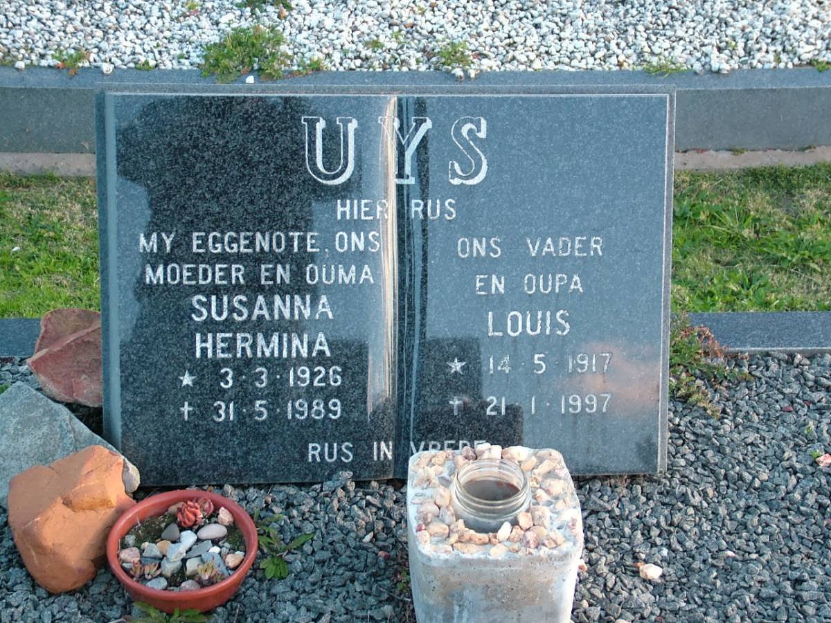 UYS Louis 1917-1997 &amp; Susanna Hermina 1926-1989