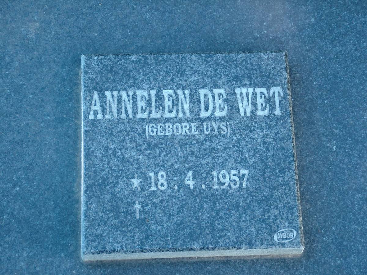 WET Annelen, de nee UYS 1957-