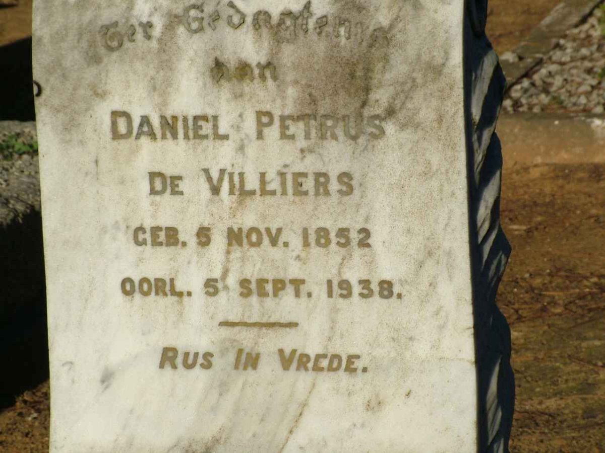 VILLIERS Daniel Petrus, de 1852-1938