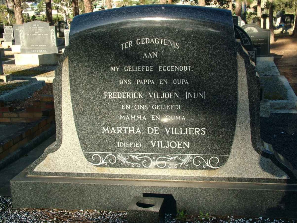 VILJOEN Frederick &amp; Matha DE VILLIERS