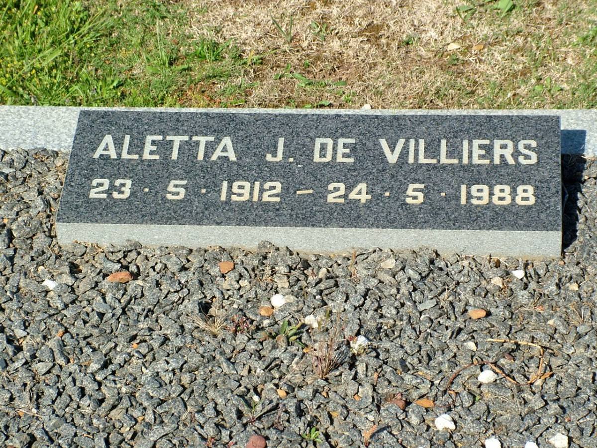 VILLIERS Aletta J., de 1912-1988