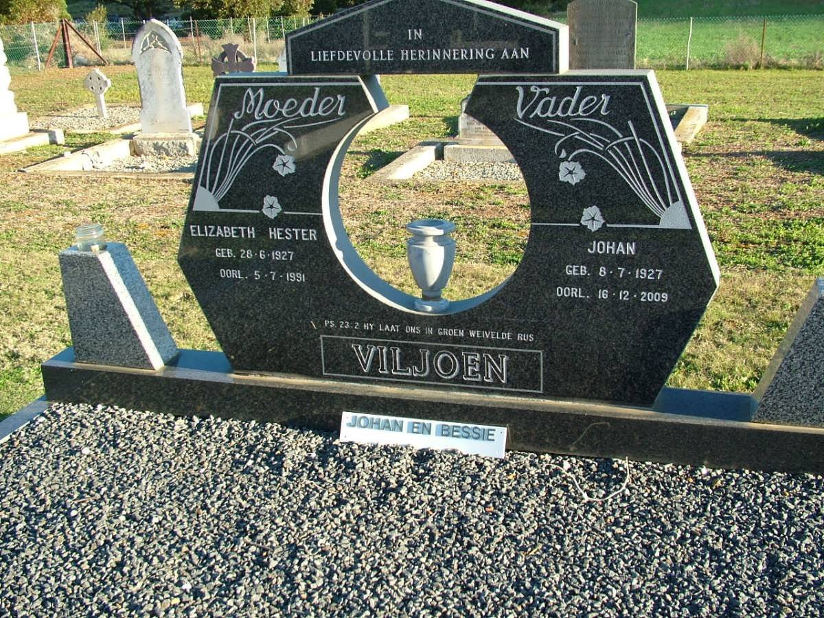 VILJOEN Johan 1927-2009 &amp; Elizabeth Hester 1927-1991