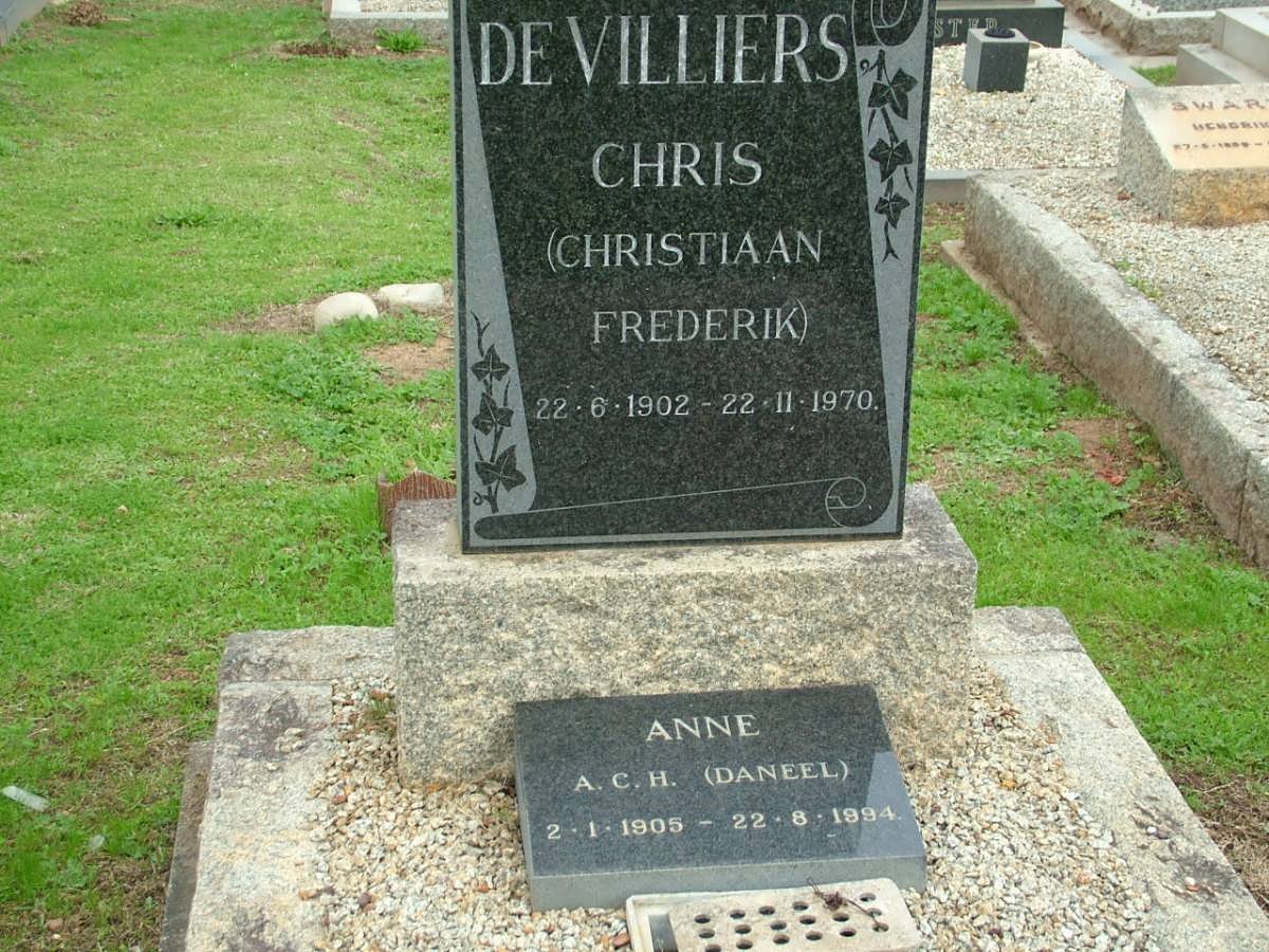 VILLIERS Christiaan Frederik, de 1902-1970 &amp; A.C.H. DANEEL 1905-1994