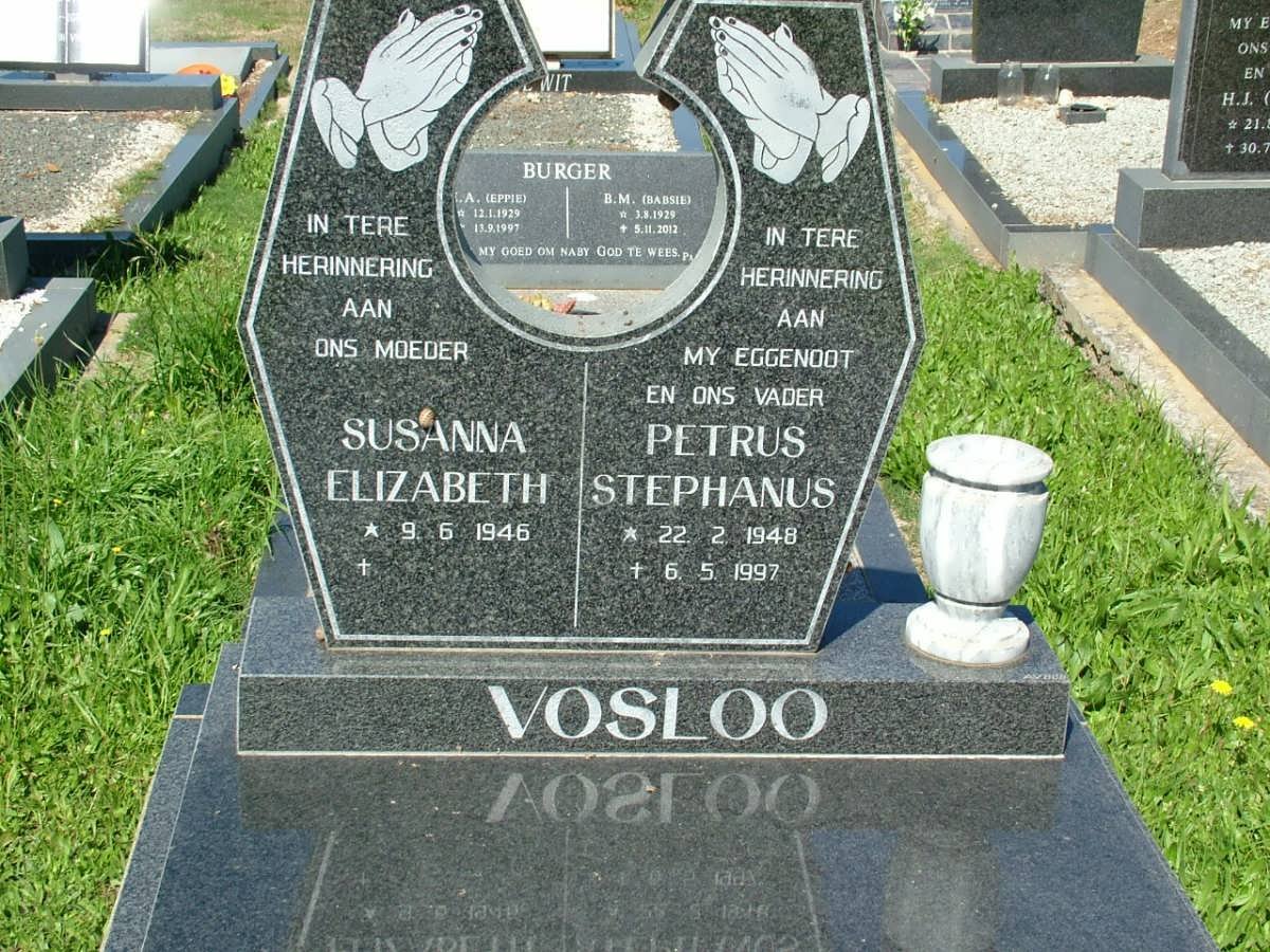 VOSLOO Petrus Stephanus 1948-1997 &amp; Susanna Elizabeth 1946-