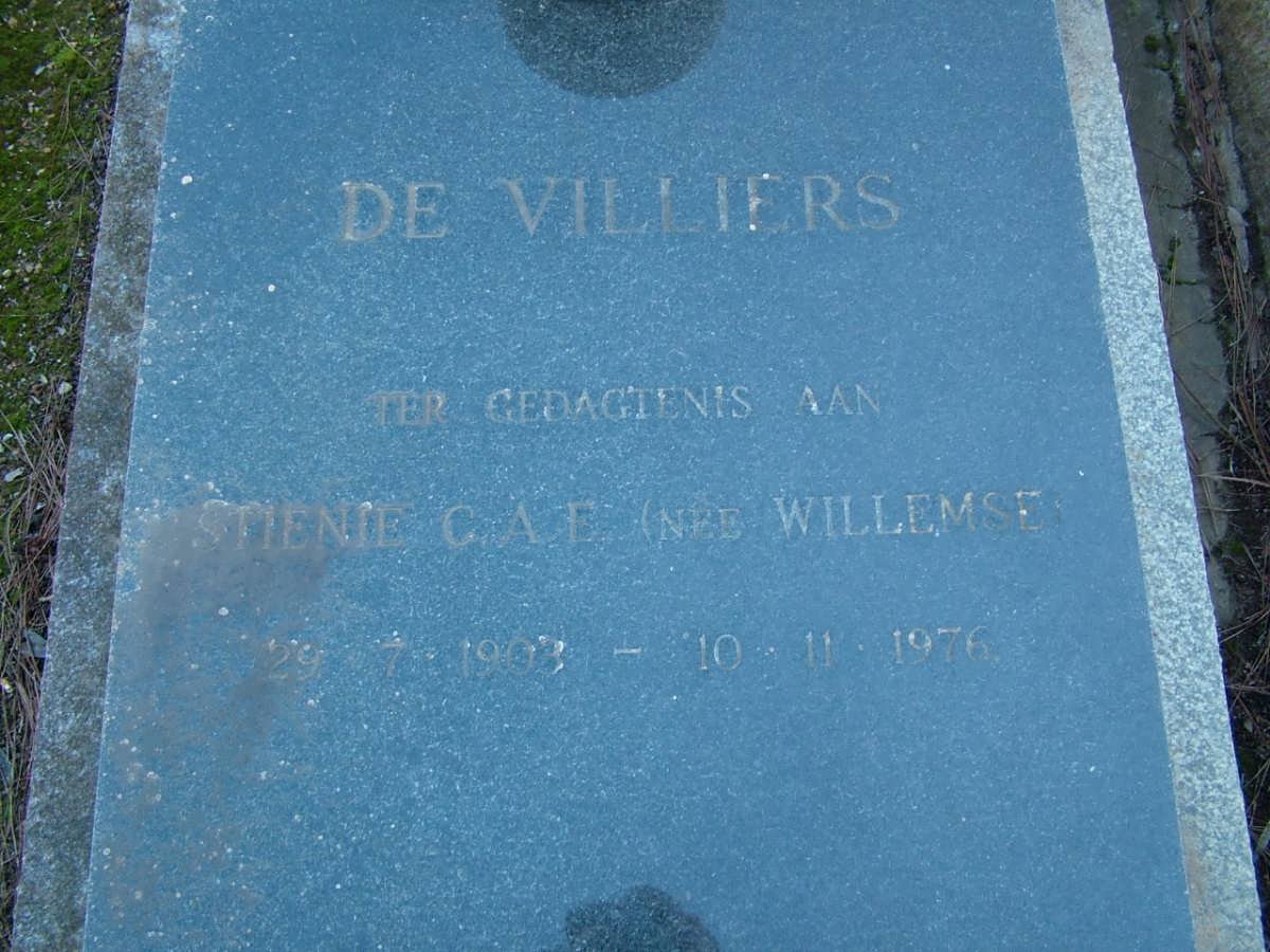 VILLIERS Stienie C.A.E., de nee WILLEMSE 1903-1976