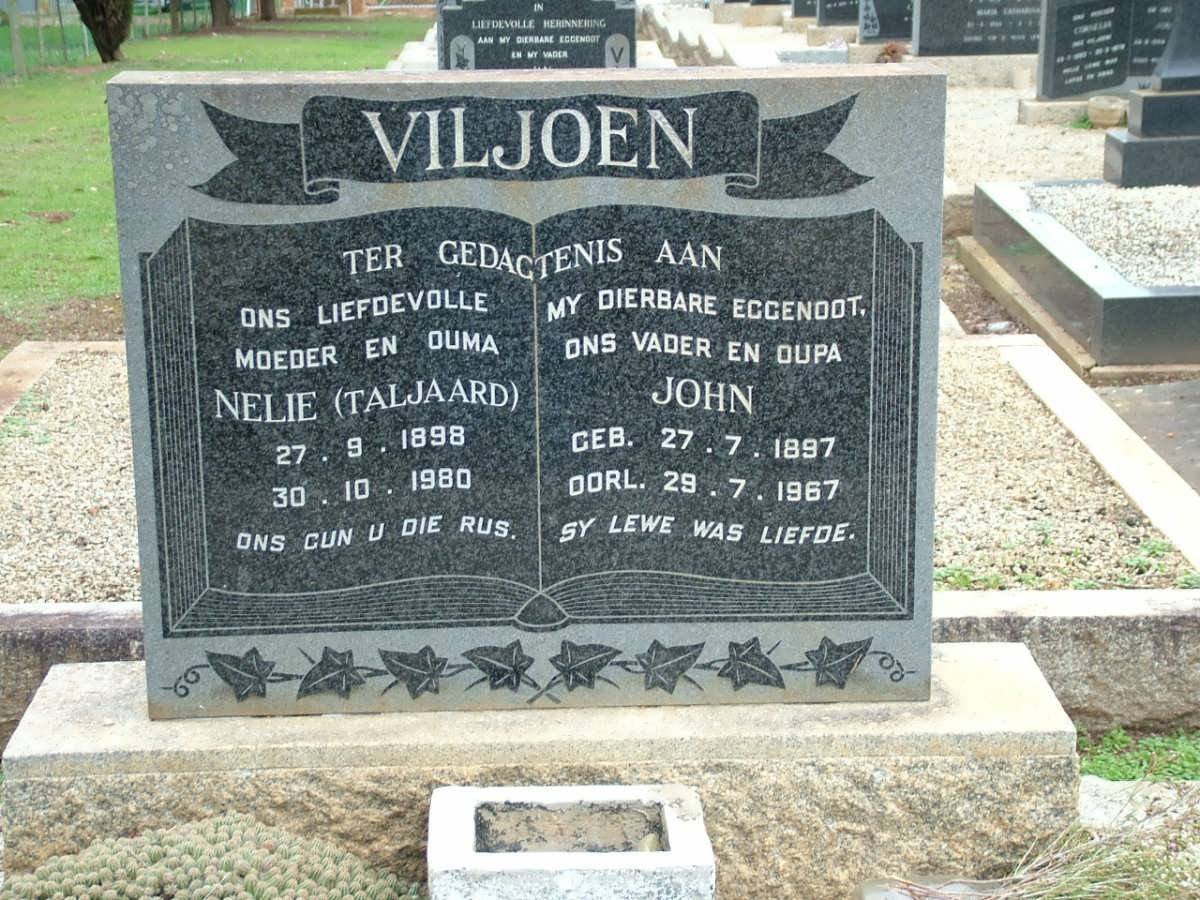 VILJOEN John 1897-1967 &amp; Nelie TALJAARD 1898-1980