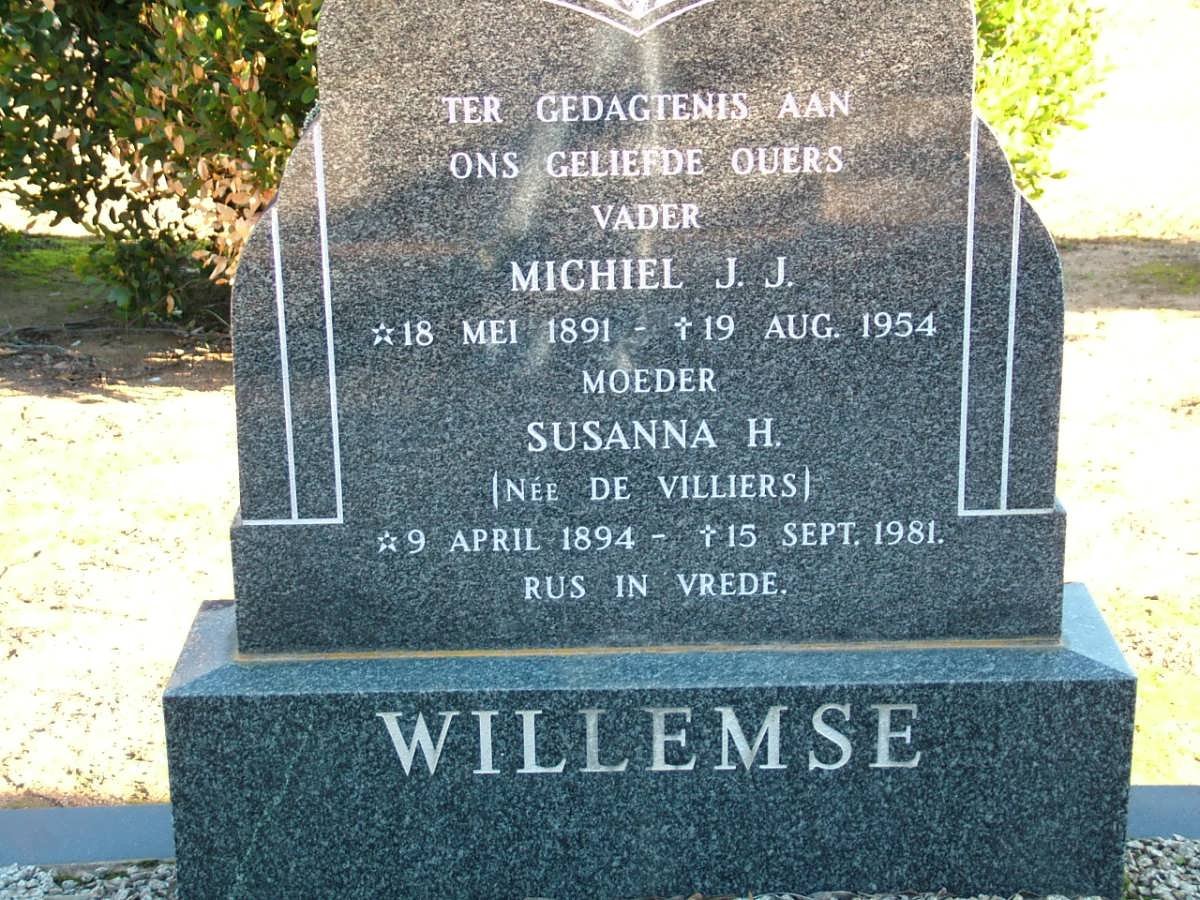 WILLEMSE Michiel J.J. 1891-1954 &amp; Susanna H. DE VILLIERS 1894-1981