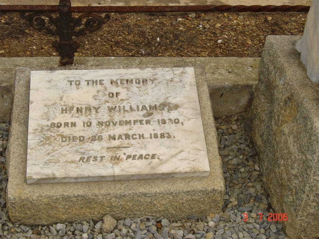 WILLIAMS  Henry 1820-1883