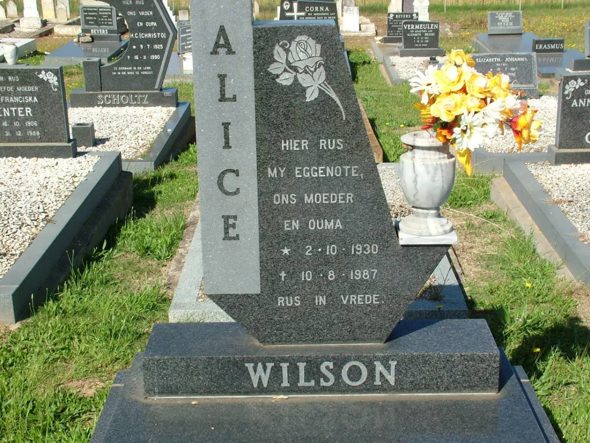 WILSON Alice 1930-1987