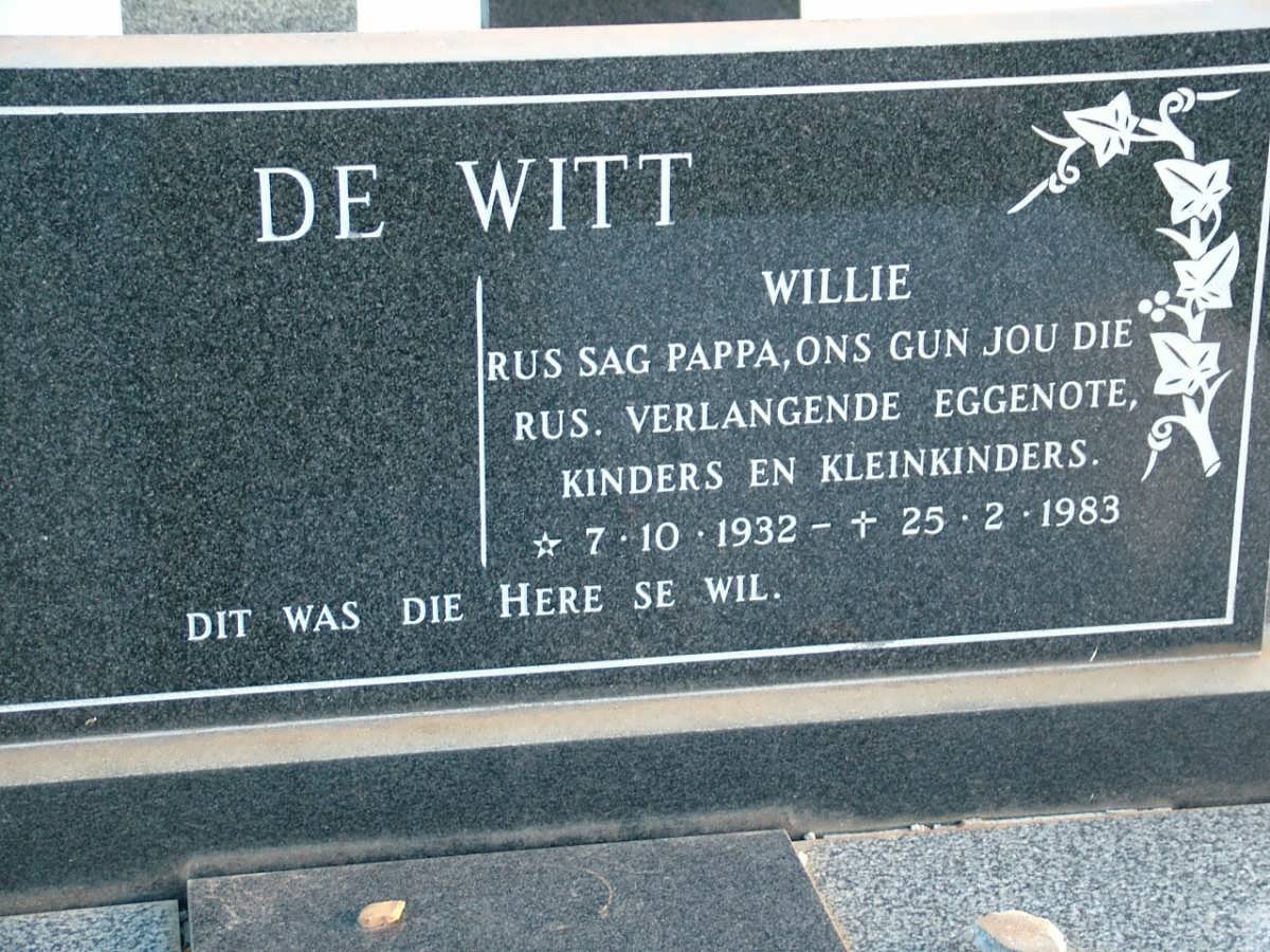 WITT Willie, de 1932-1983