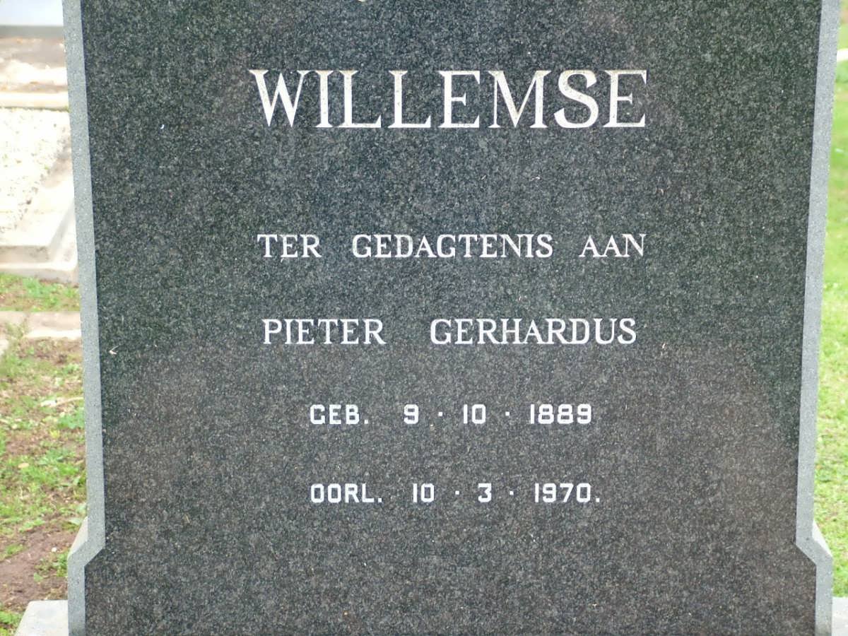 WILLEMSE Pieter Gerhardus 1889-1970