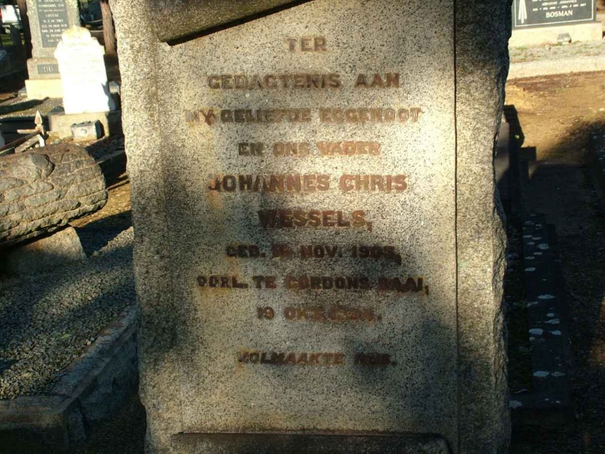 WESSELS Johannes Chris 1903-19??