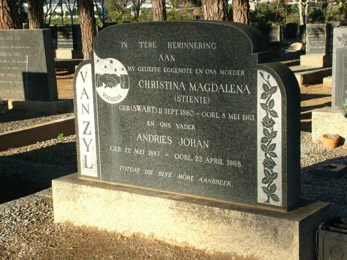 ZYL Andries Johan, van 1887-1968 &amp; Christina Magdalena SWART 1890-1963